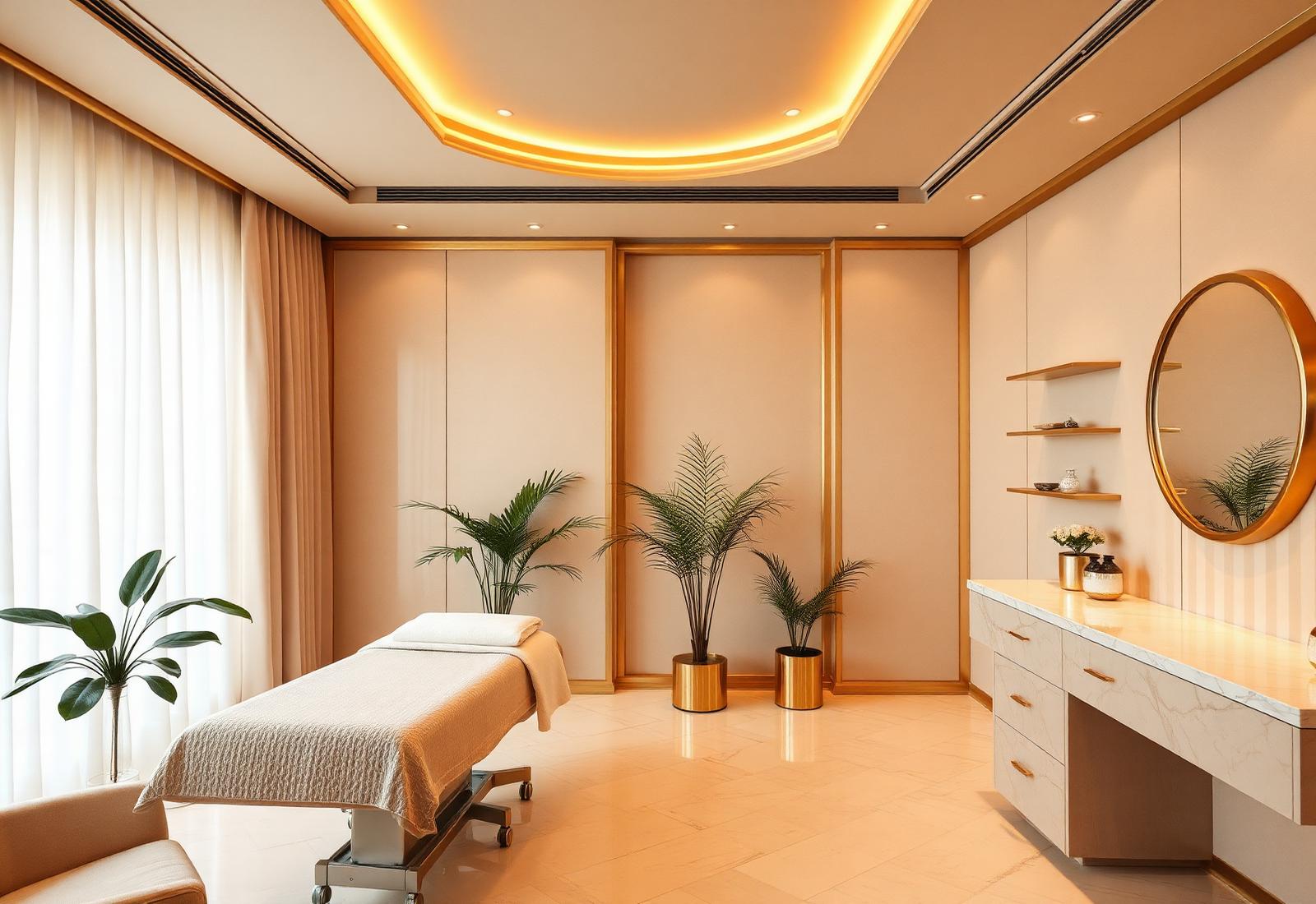 Interior elegante do Doré Beauty Studio